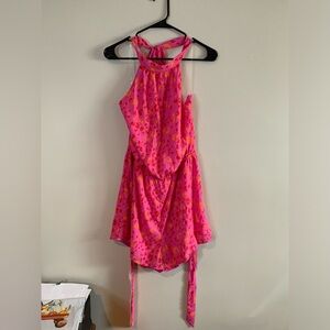FSL Apparel Hot Pink Leopard Halter Romper